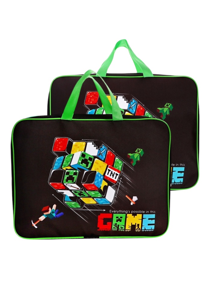 Папка с ручками текстильная А4, 360×245×70 мм, Calligrata Top «Игра» - Фото 1