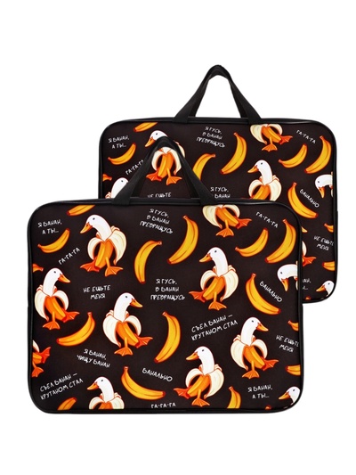 Папка с ручками текстильная А4, 360×245×70 мм, Calligrata TOP «Бананогусь»