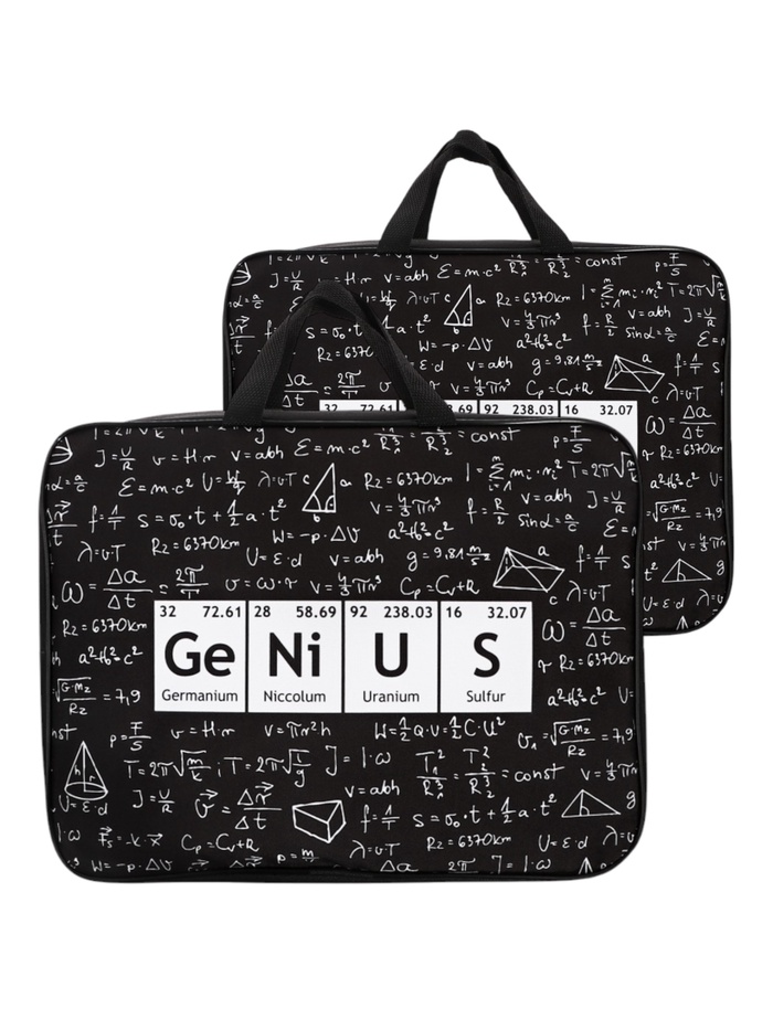 Папка с ручками текстильная А4, 360×245×70 мм, Calligrata Top «Гений» - Фото 1