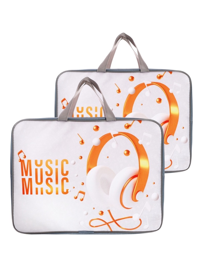 Папка с ручками текстильная А4, 360×245×70 мм, Calligrata Top «Музыка» - Фото 1