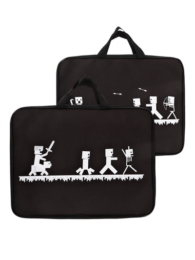 Папка с ручками текстильная А4, 360×245×70 мм, Calligrata Top «Пиксельный бой»