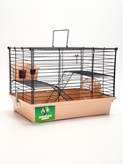 Клетка для грызунов «Пижон», 38×27×27 см, складная, домик, миска, колесо, бежевая - Фото 4