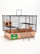 Клетка для грызунов «Пижон», 38×27×27 см, складная, домик, миска, колесо, бежевая - Фото 5