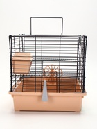 Клетка для грызунов «Пижон», 38×27×27 см, складная, домик, миска, колесо, бежевая - Фото 10