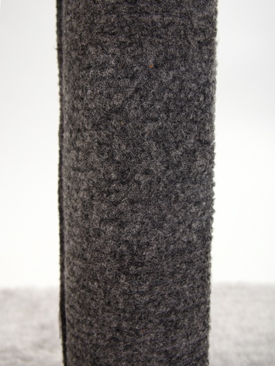 Когтеточка-столбик«Пижон», 30×30×50 см, с игрушкой бантиком, серый