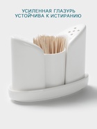 Набор для специй Hanna Knövell, 4 предмета: солонка, перечница, подставка для зубочисток, подставка, фарфор, белый - Фото 3