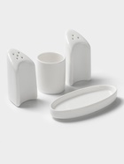 Набор для специй Hanna Knövell, 4 предмета: солонка, перечница, подставка для зубочисток, подставка, фарфор, белый - Фото 4