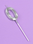 Свеча в торт на шпажке «Грань», цифра 0, серебро, 5 см (комплект 4 шт) - фото 44059276