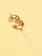 Свеча в торт на шпажке «Грань», цифра 3, шампань, 5 см (комплект 4 шт) - фото 44059319