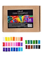 Набор глина полимерная запекаемая Calligrata, 36 цветов по 20 г, с аксессуарами, в гофрокоробе - Фото 2