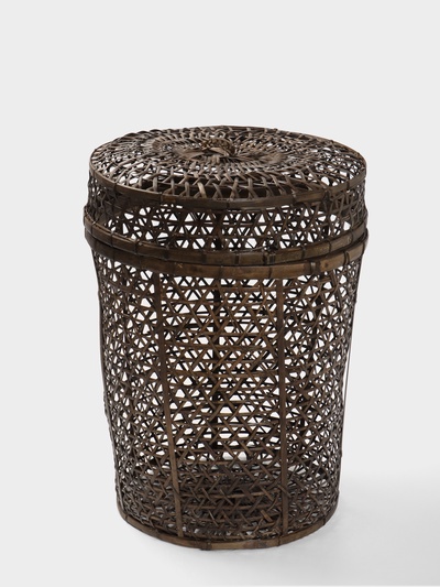 Корзина плетёная «Баскет», 39×39×50 см, бамбук, тёмная