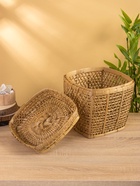Корзина плетёная "Баскет" бамбук 27х27х37 см, светлая 10463896 - фото 842501