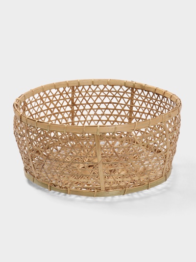 Корзина плетёная «Клоус», 36×36×14 см, бамбук, светлая