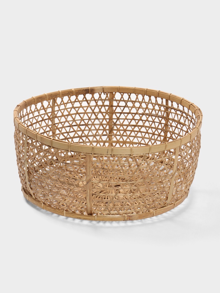 Корзина плетёная «Клоус», 40×40×16 см, бамбук, светлая