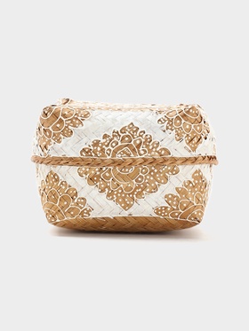 Корзинка плетёная «Манадо», 16×16×12 см, бамбук, светлая