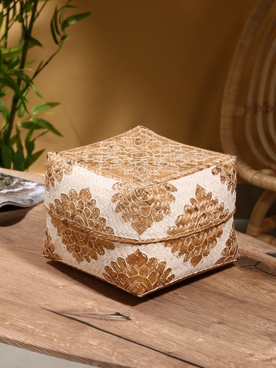 Корзинка плетёная «Манадо», 24×24×15 см, бамбук, светлая