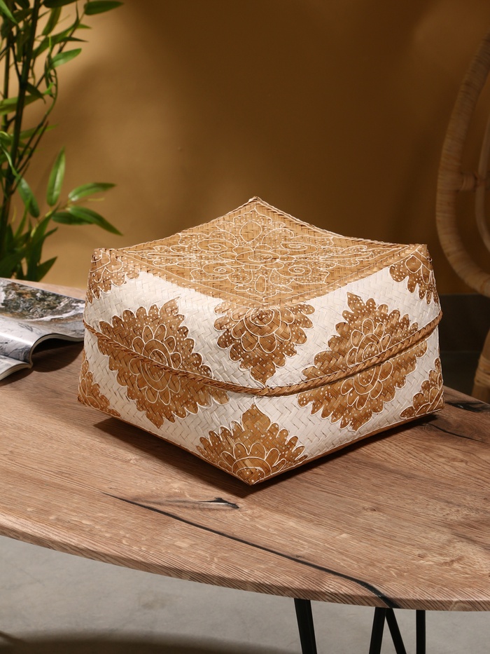 Корзинка плетёная «Манадо», 30×30×19 см, бамбук, светлая - Фото 1