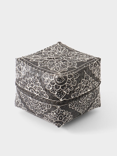 Корзинка плетёная «Бонтанг», 16×16×12 см, бамбук, тёмная