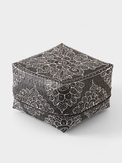 Корзинка плетёная «Бонтанг», 19×19×14 см, бамбук, тёмная