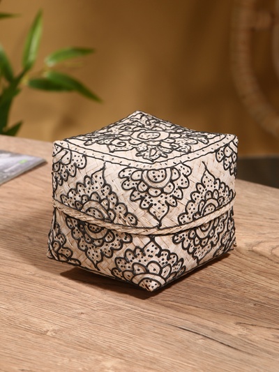 Корзинка плетёная «Бонтанг», 12×12×10 см, бамбук, светлая