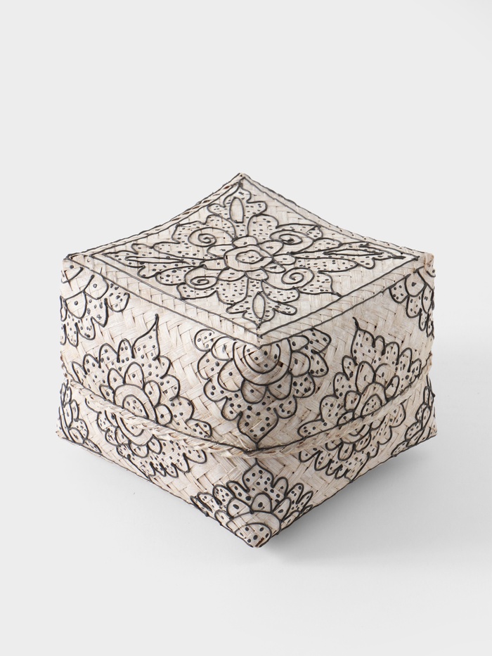 Корзинка плетёная «Бонтанг», 19×19×14 см, бамбук, светлая