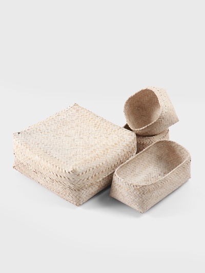 Набор плетёных корзин «Энди», 28.5×28.5×18.5 см