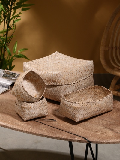 Набор плетёных корзин «Энди», 28.5×28.5×18.5 см