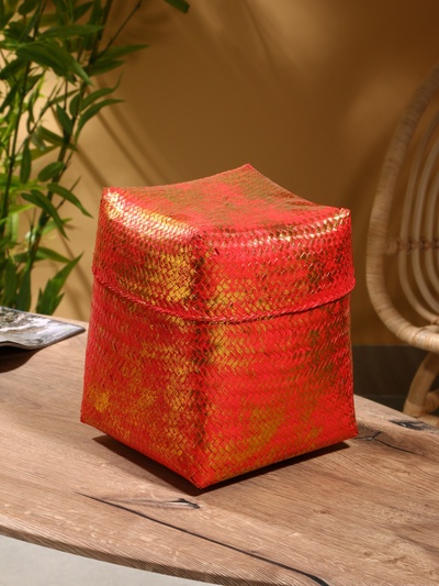 Корзинка плетёная «Голден», 25×25×30 см, розовая