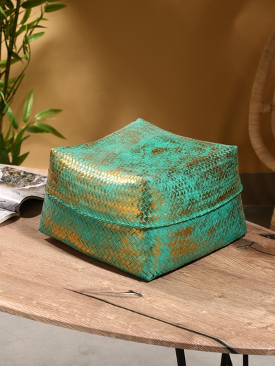 Корзинка плетёная «Голден мини», 30×30×20 см, голубая