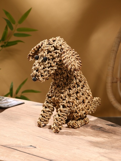 Сувенир плетёный «Собака», 33×26×33х см, сиграсс, светлый