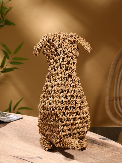Сувенир плетёный «Собака», 45×28×46х см, сиграсс, светлый