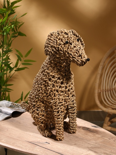 Сувенир плетёный «Собака», 50×28×55 см, сиграсс, светлый