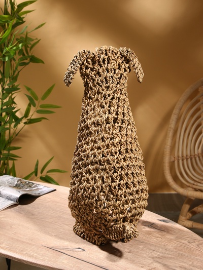 Сувенир плетёный «Собака», 50×28×55 см, сиграсс, светлый