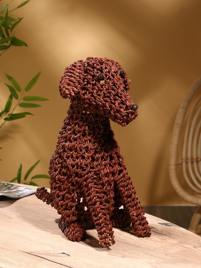 Сувенир плетёный «Собака», 45×28×46х см, сиграсс, тёмный