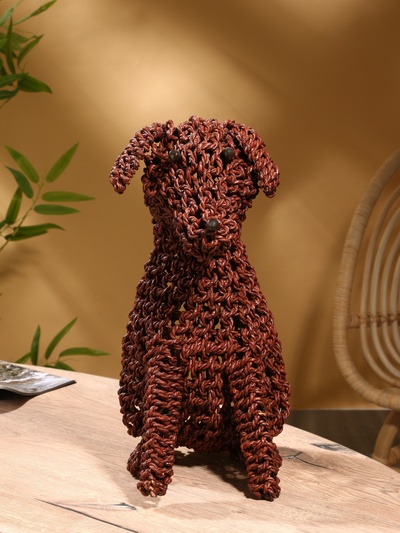 Сувенир плетёный «Собака», 45×28×46х см, сиграсс, тёмный