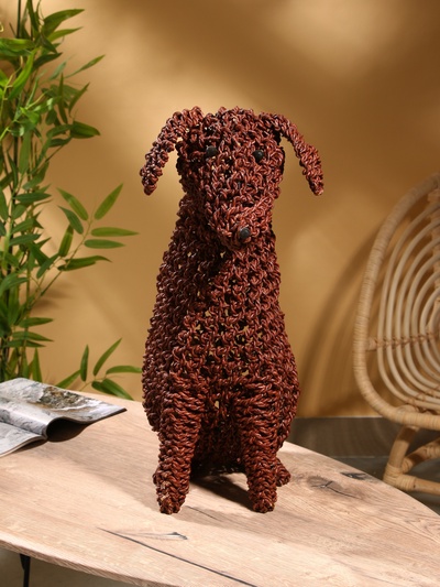 Сувенир плетёный «Собака», 50×28×55 см, сиграсс, тёмный