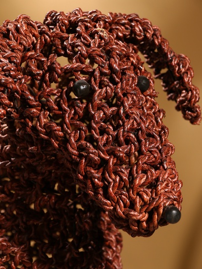 Сувенир плетёный «Собака», 50×28×55 см, сиграсс, тёмный