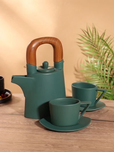 Набор для чаепития «Старинный обычай», чайник, 2 чайные пары, керамика