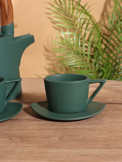 Набор для чаепития «Старинный обычай», чайник, 2 чайные пары, керамика