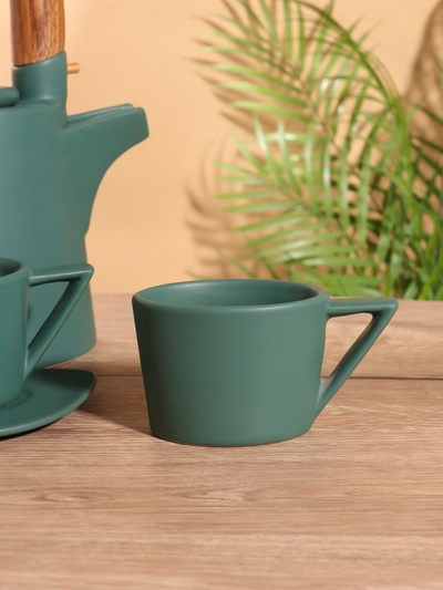 Набор для чаепития «Старинный обычай», чайник, 2 чайные пары, керамика