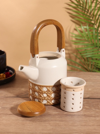 Набор для чаепития «Стиль», чайник, 2 стакана, керамика