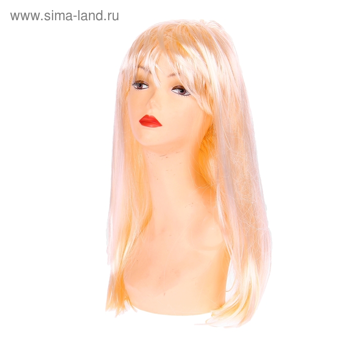 Парик "Блондинка" прямые длинные волосы с челкой - Фото 1