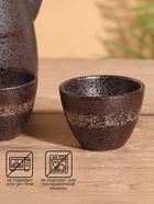 Набор для чаепития «Рахмат», чайник, 2 стакана, керамика, чёрный - Фото 2