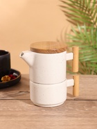 Набор для чаепития «Атика», чайник, кружка, керамика, белый - Фото 3