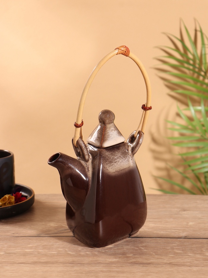 Чайник заварочный «Флоренс», керамика, коричневый - Фото 1
