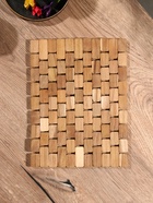 Коврик из тикового дерева, 30×20×0.7 см - Фото 3
