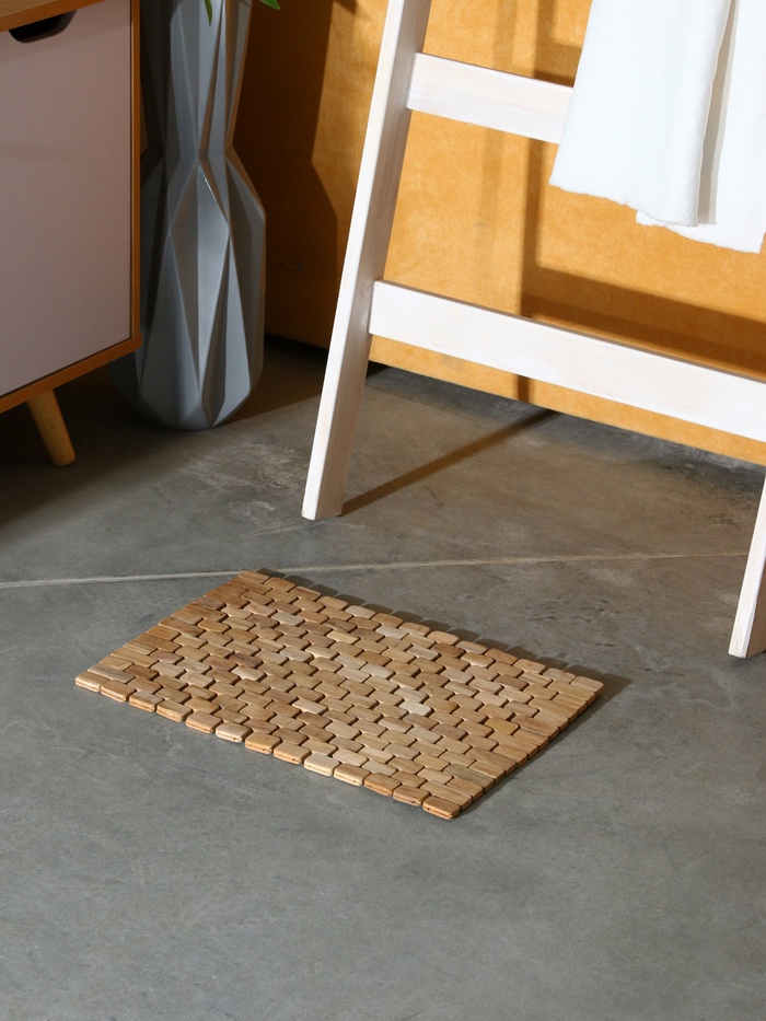 Коврик из тикового дерева, 40×30×0.7 см - Фото 1