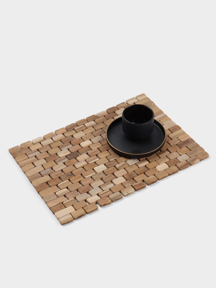 Коврик из тикового дерева, 40×30×0.7 см - Фото 1