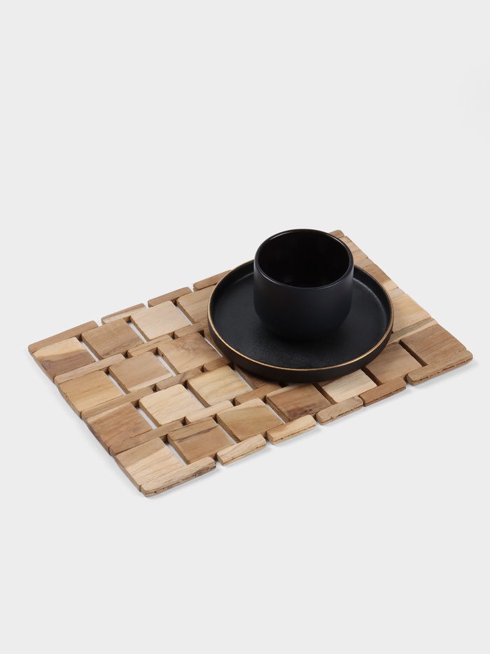 Коврик из тикового дерева, 30×20×0.7 см - Фото 1