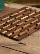 Коврик из тикового дерева, 30×20×0.7 см - Фото 3